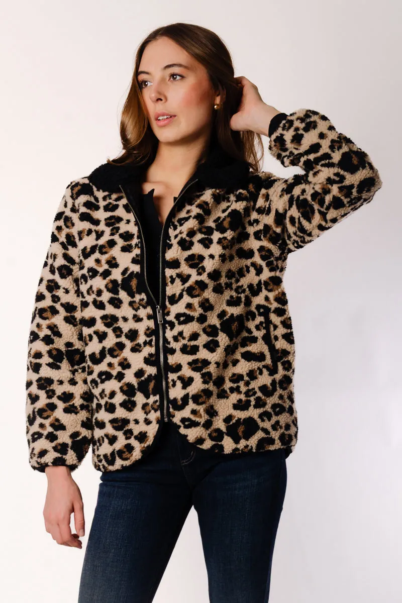 Leopard Sherpa Zip Jacket sold by Below the Belt product image thumbnail 2