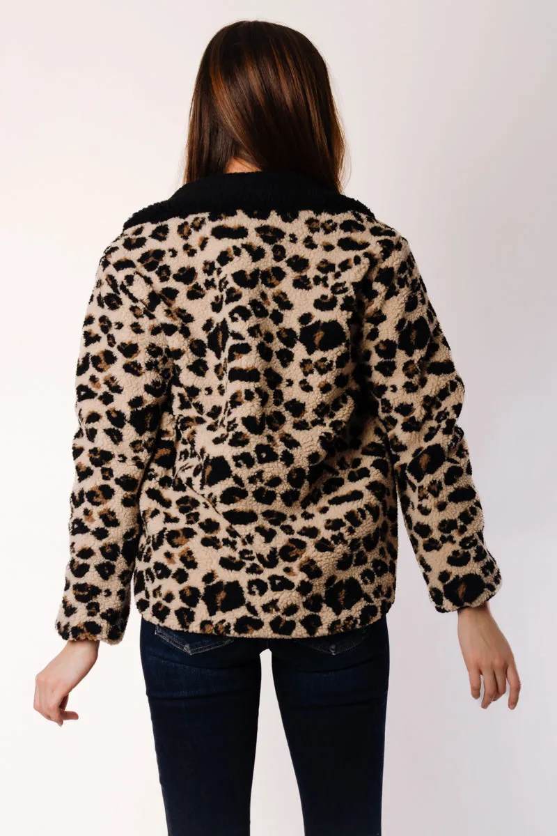 Leopard Sherpa Zip Jacket sold by Below the Belt product image thumbnail 4
