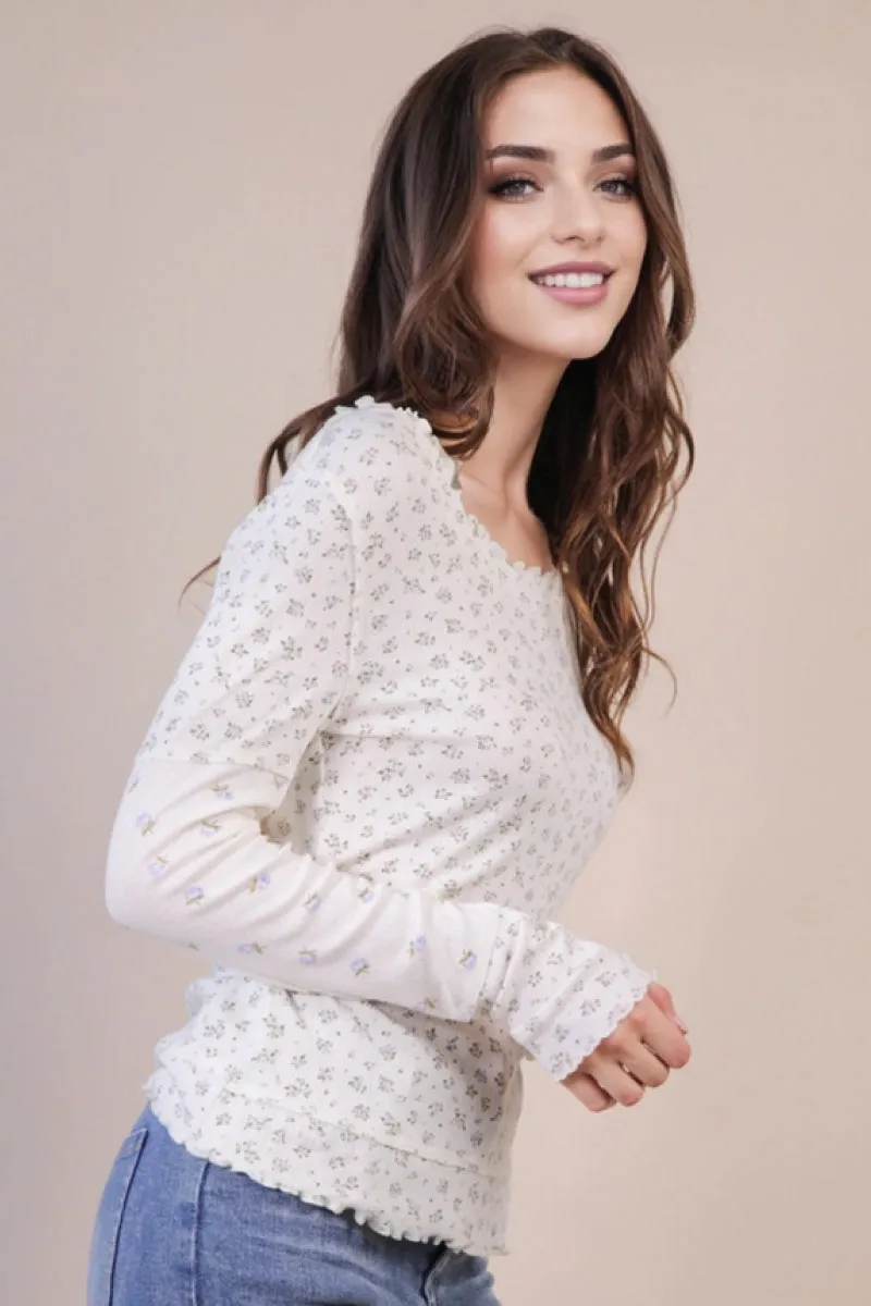 Floral Henley sold by Below the Belt