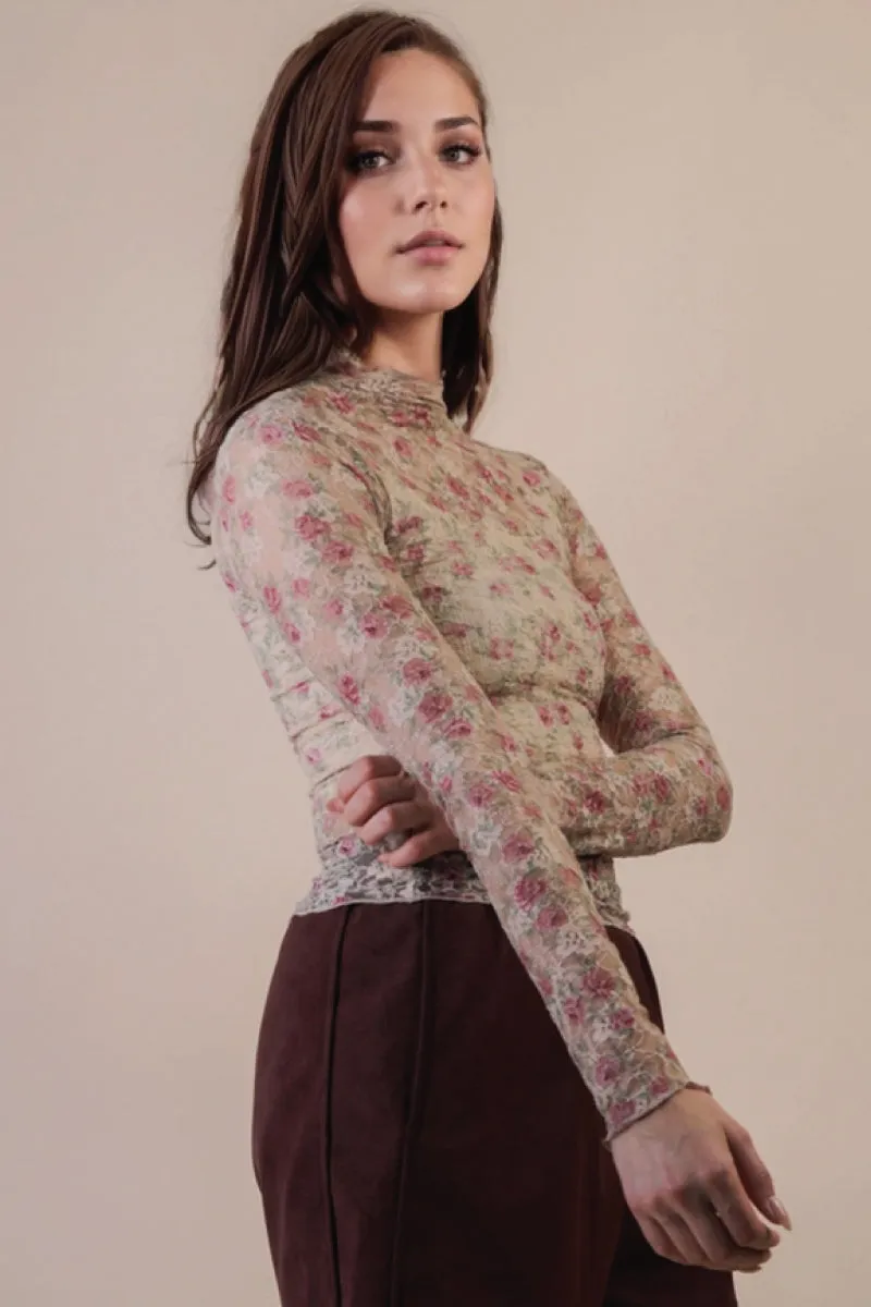 Lace Floral Mesh Top sold by Below the Belt product image thumbnail 3