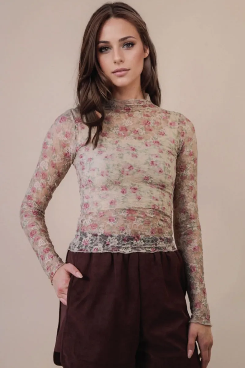 Lace Floral Mesh Top sold by Below the Belt product image thumbnail 2