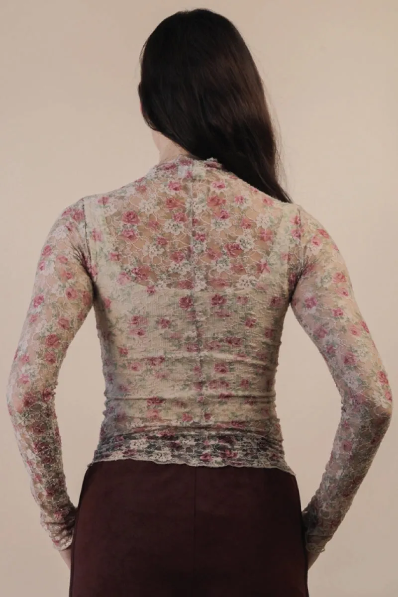 Lace Floral Mesh Top sold by Below the Belt product image thumbnail 4