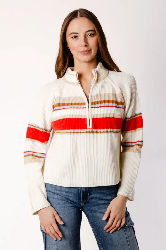 Half Zip Striped Sweater made by Wishlist
