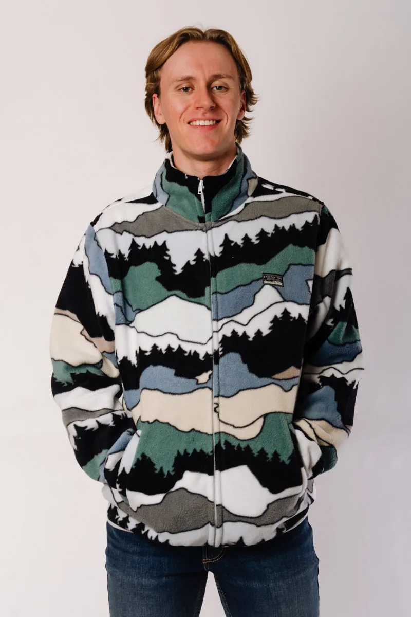 Snowy Mountain Zip-Up Fleece sold by Below the Belt