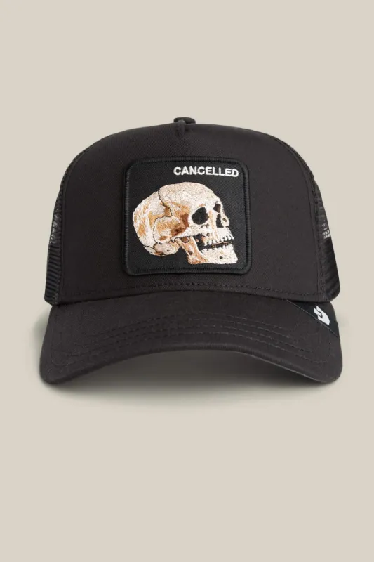 Unisex Cancelled Skull Trucker Hat sold by Below the Belt