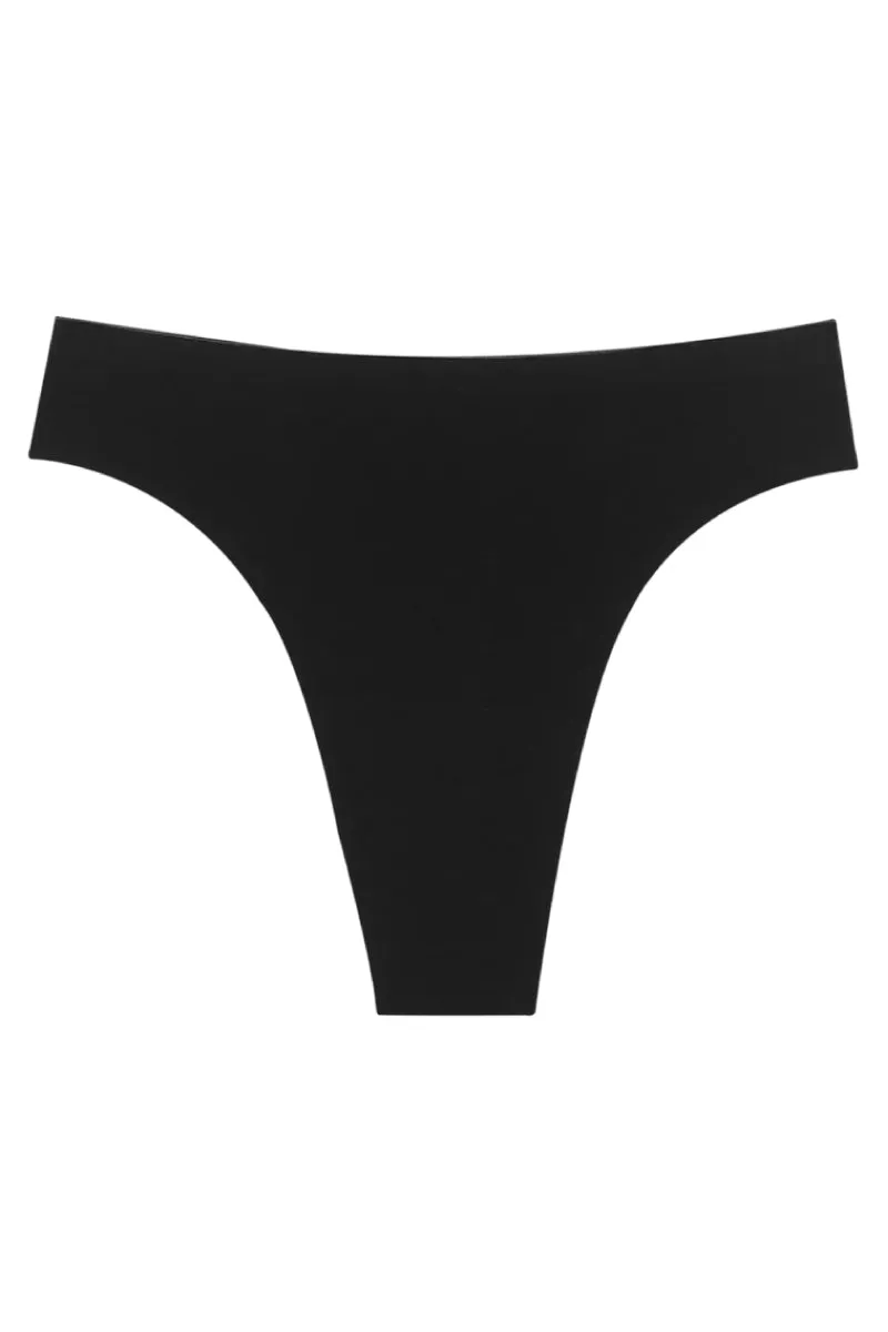 Seamless High Rise Thong - Black sold by Below the Belt