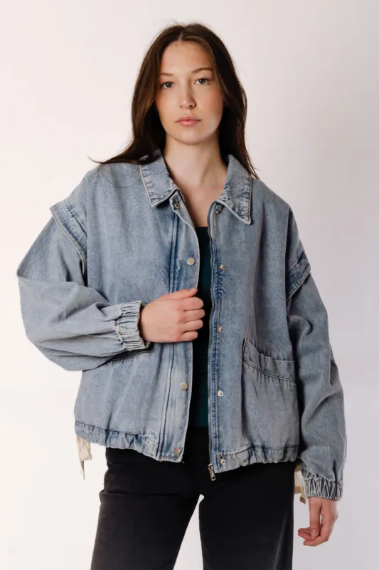 Oversize Denim Bomber Jacket sold by Below the Belt