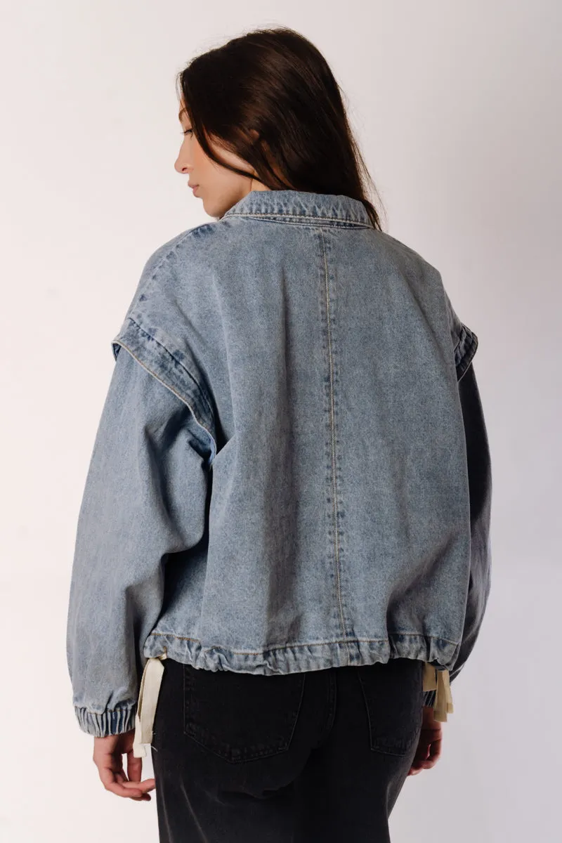 Oversize Denim Bomber Jacket sold by Below the Belt product image thumbnail 2