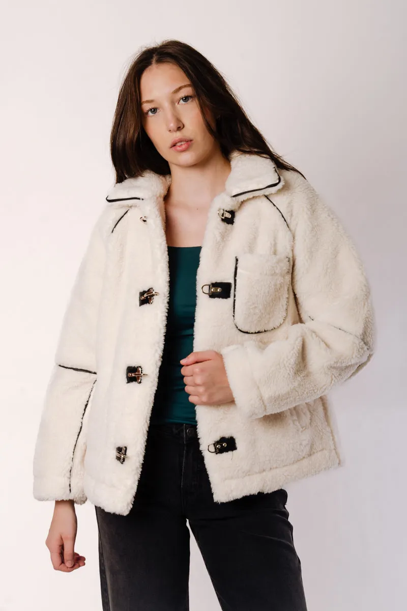 Ellie Sherpa Jacket sold by Below the Belt