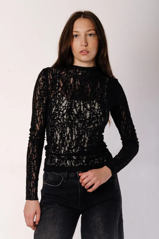 Reiko Lace Long Sleeve Top sold by Below the Belt