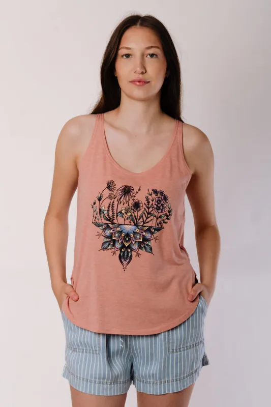 Flower Mandala Festival Tank sold by Below the Belt