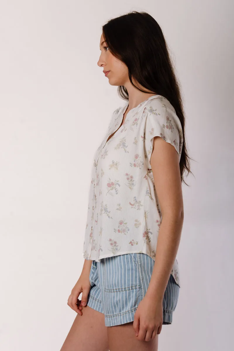 Stripe Floral Button Blouse sold by Below the Belt product image thumbnail 3