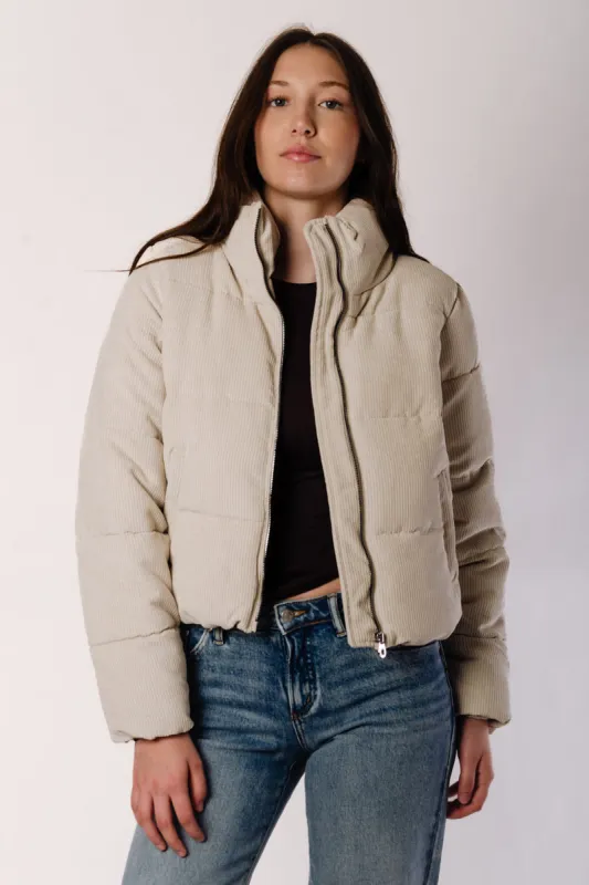 New Dolly Corduroy Puffer Coat sold by Below the Belt