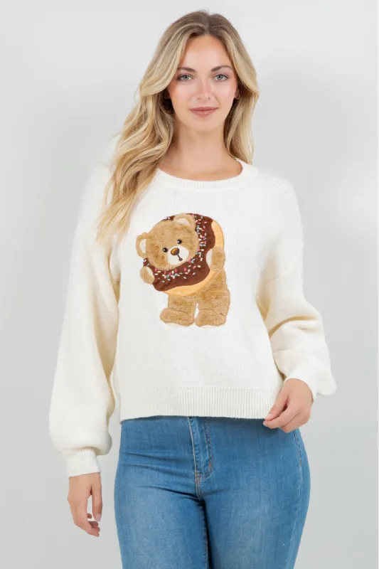 Teddy Bear Crew Sweater sold by Below the Belt