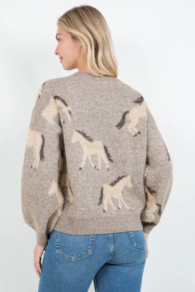 Horses Crew Sweater sold by Below the Belt product image thumbnail 2