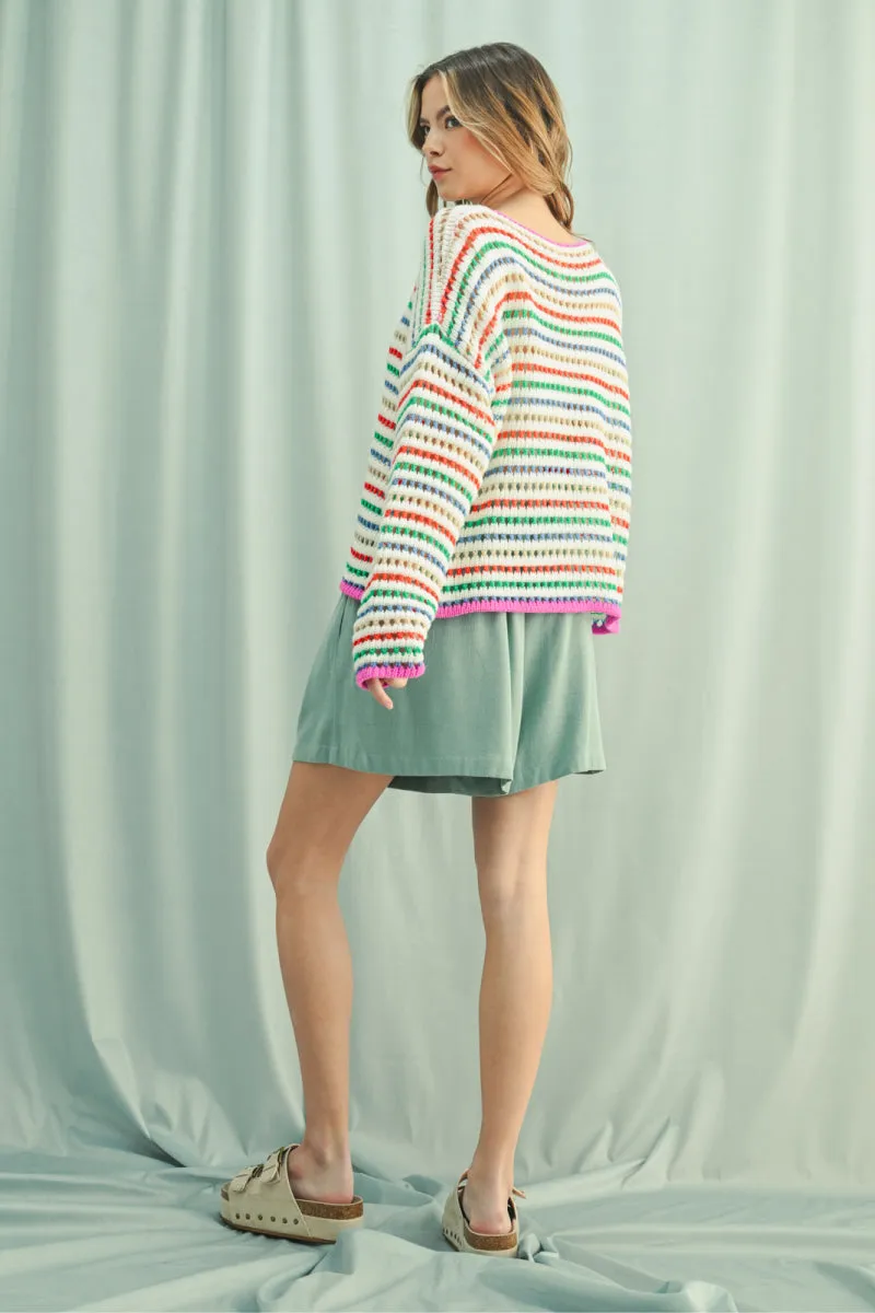 Stripe Crochet Sweater sold by Below the Belt product image thumbnail 2