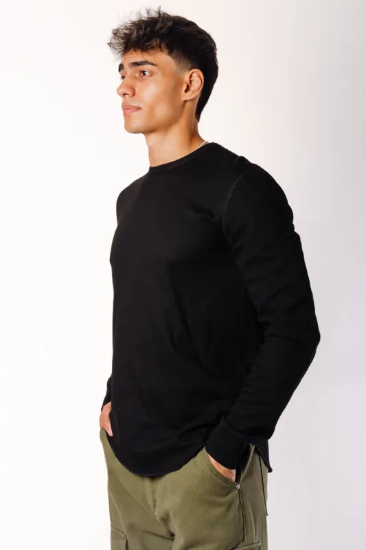 Thermal Waffle Hi-Lo Long Sleeve made by Kuwallatee