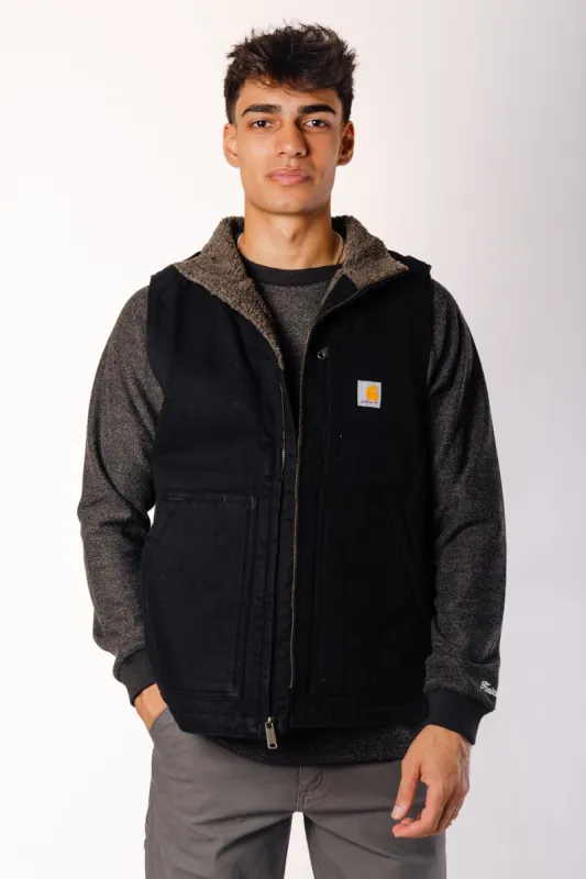 Loose Fit Sherpa-Lined Vest sold by Below the Belt
