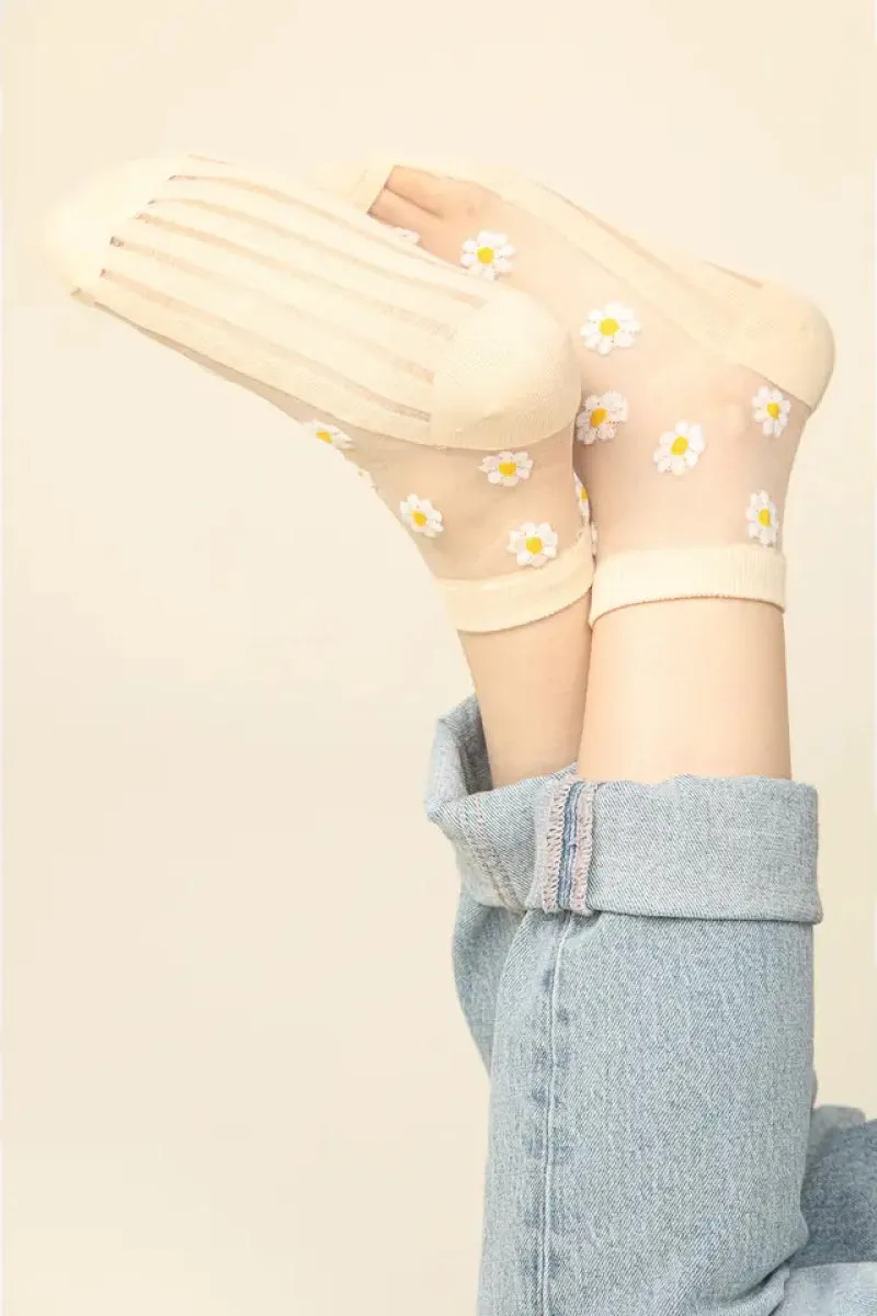 Daisy Embroidered Mesh Socks sold by Below the Belt product image thumbnail 2