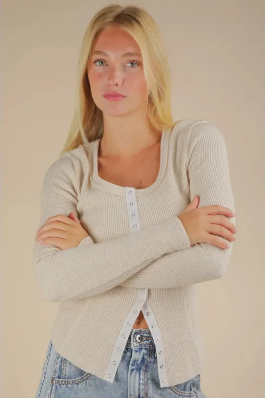 Snap Front Thermal Long Sleeve sold by Below the Belt