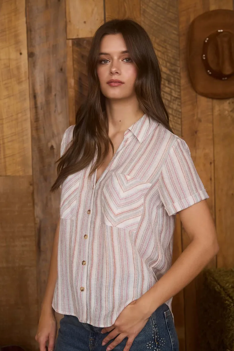 Stripe Button-Down Top sold by Below the Belt product image thumbnail 3