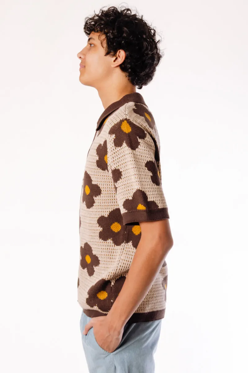 Floral Crochet Button Up Shirt sold by Below the Belt product image thumbnail 3