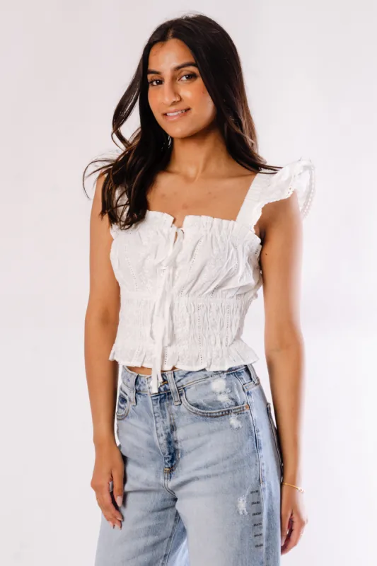 Aurora Shirred Crop Top sold by Below the Belt