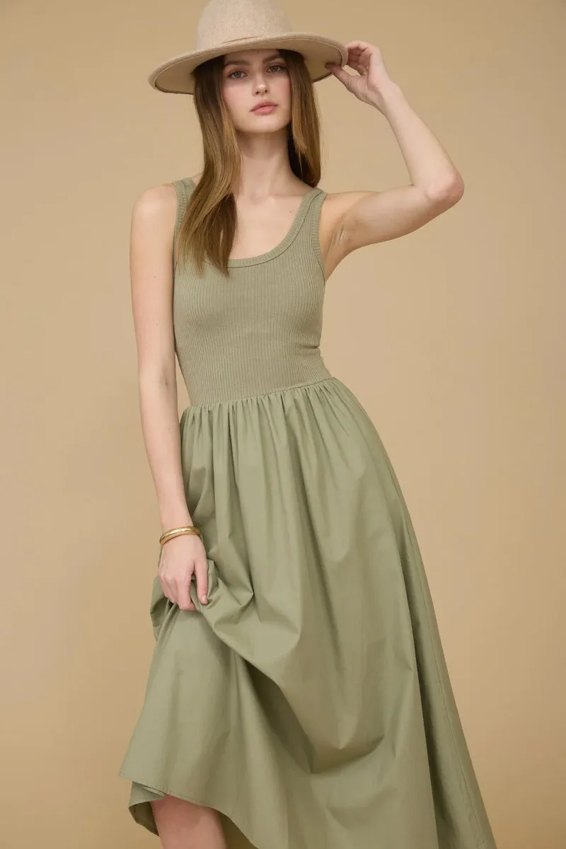 Mix Media Midi Dress sold by Below the Belt