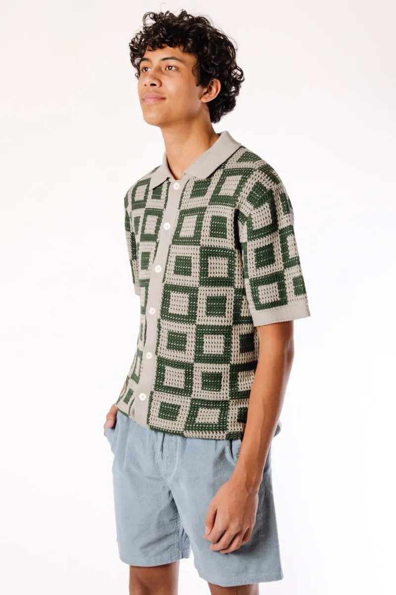 Square Crochet Button Up Shirt sold by Below the Belt product image thumbnail 2