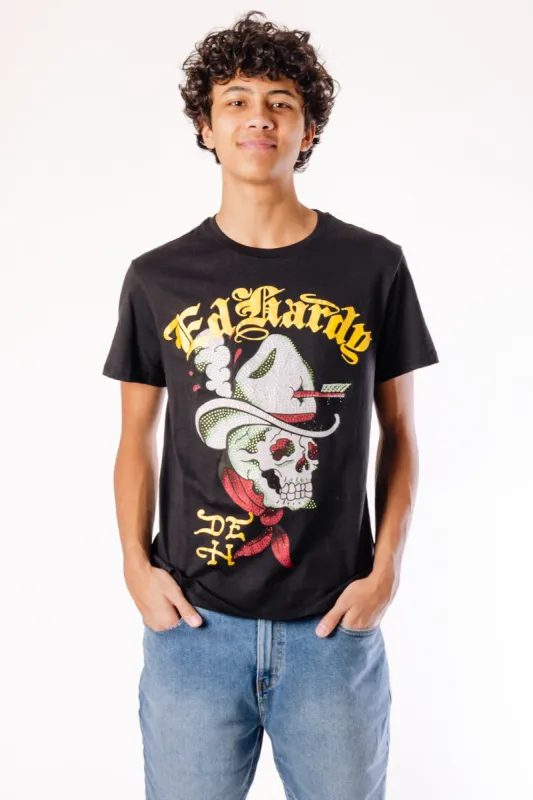 Cowboy Skull Rhinestone Tee sold by Below the Belt