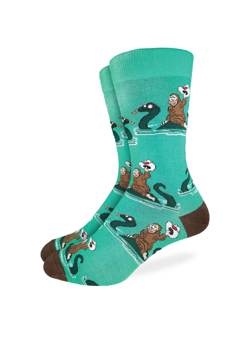 Bigfoot Riding Loch Ness Monster Sock sold by Below the Belt