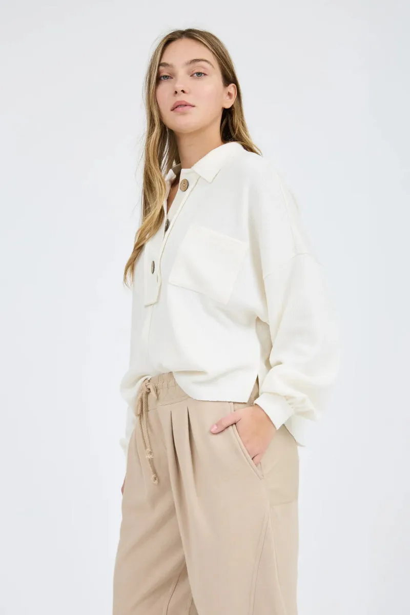 Raw Edge Washed Henley sold by Below the Belt product image thumbnail 3