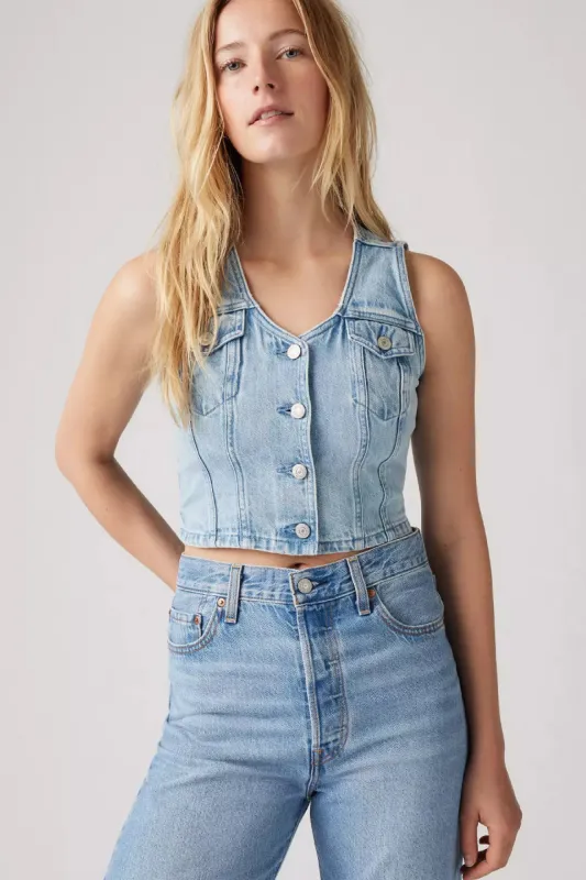 Bella Denim Corset Top sold by Below the Belt