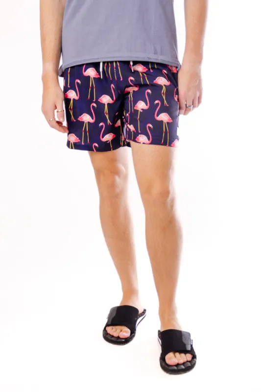 Flamingo Craze Swim Shorts sold by Below the Belt