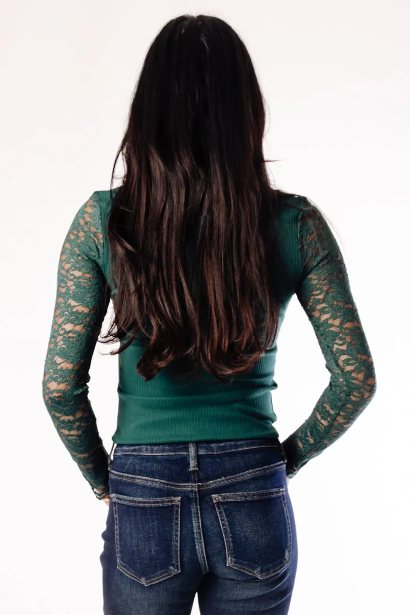 Lace Trim V-Neck Top sold by Below the Belt product image thumbnail 4