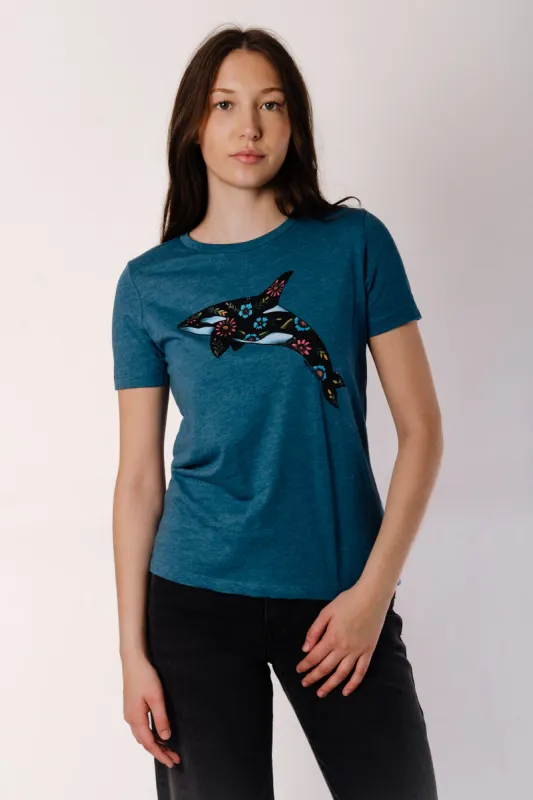 Floral Orca Tee sold by Below the Belt