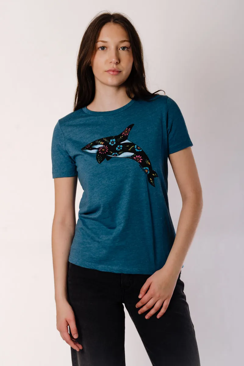 Floral Orca Tee sold by Below the Belt