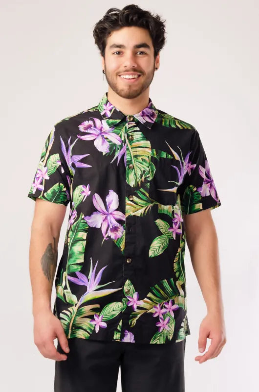 Purple Hawaiian Short Sleeve Shirt sold by Below the Belt