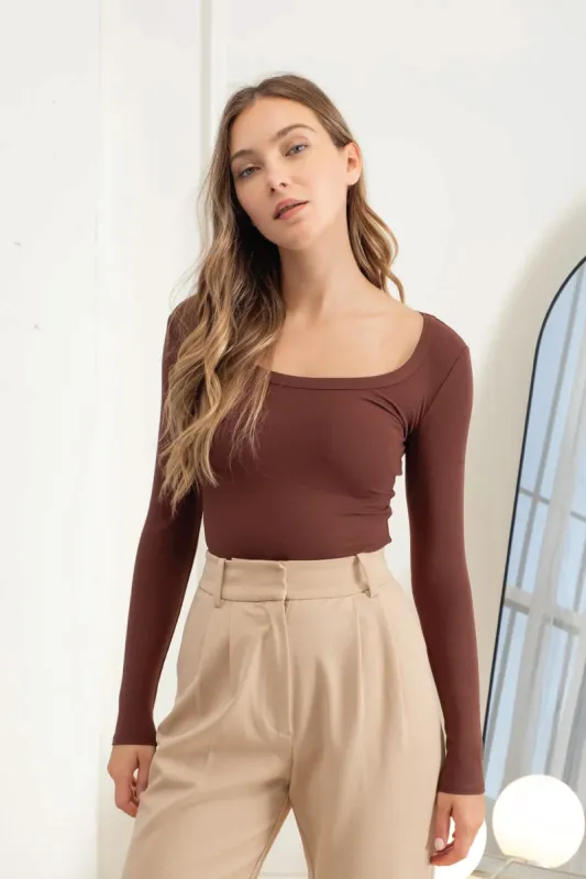 Solid Scoop Long Sleeve made by Blu Pepper