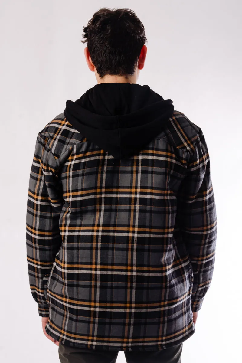 Fleece Hooded Flannel Jacket sold by Below the Belt product image thumbnail 4