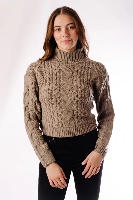 Mock Cable Sweater sold by Below the Belt