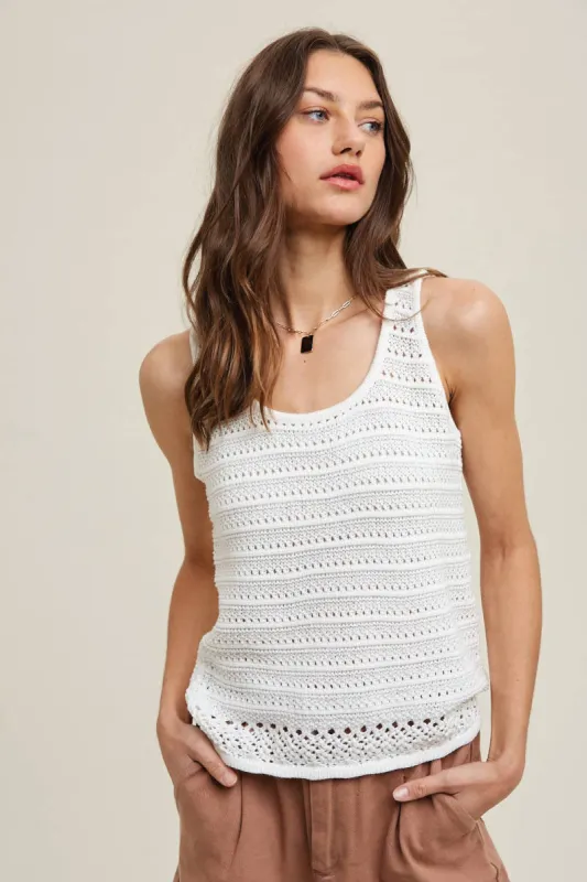 Crochet Sweater Tank sold by Below the Belt
