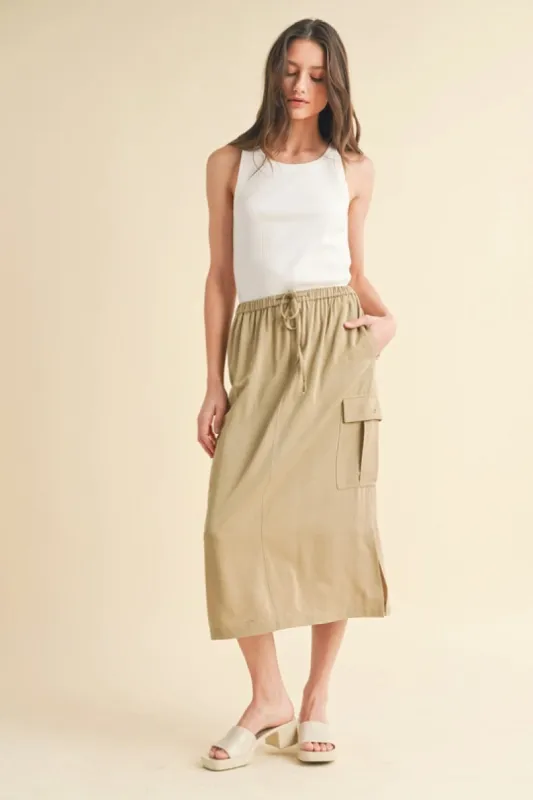 Cargo Midi Skirt sold by Below the Belt