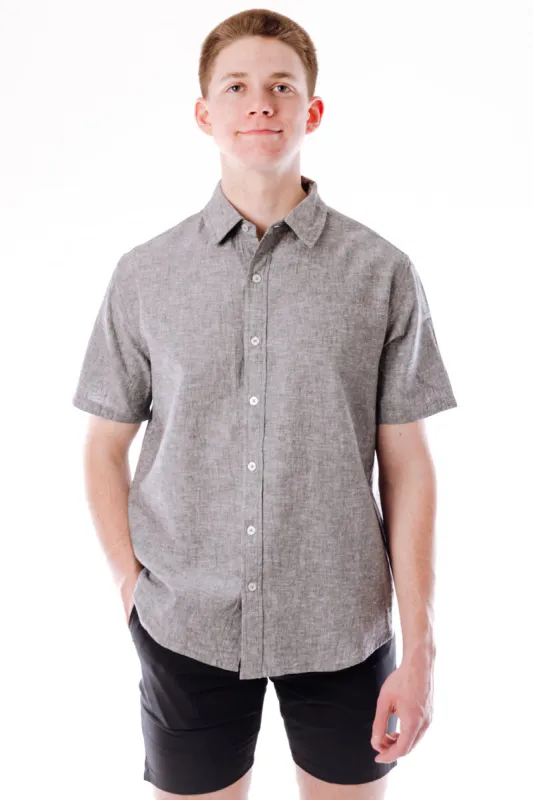 Solid Linen Short Sleeve Shirt sold by Below the Belt