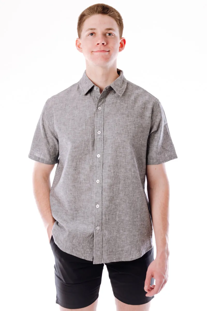 Solid Linen Short Sleeve Shirt sold by Below the Belt