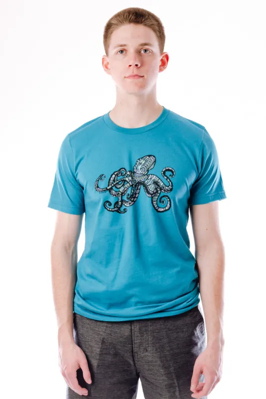 Colourful Geometric Octopus Tee sold by Below the Belt