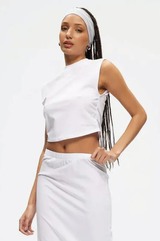 Ruched Sleeveless Tee sold by Below the Belt