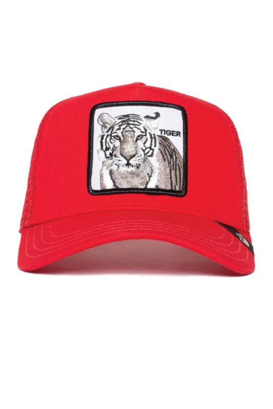Unisex White Tiger Trucker Hat sold by Below the Belt