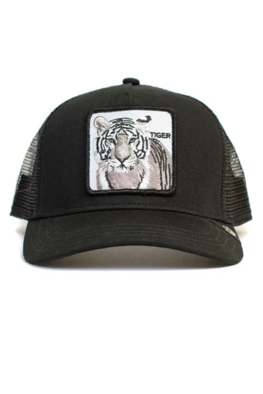 Unisex White Tiger Trucker Hat sold by Below the Belt