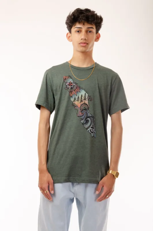 Colourful Vancouver Island Tee sold by Below the Belt